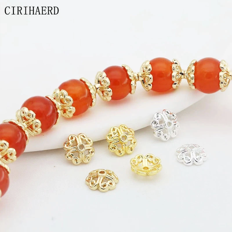 14K/18K Gold Plated Flower Bead Cap For DIY Bracelet Necklace