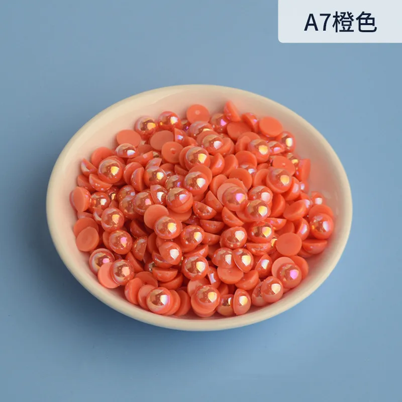 3mm-12mm Halb Runde AB Perle kunststoff Nicht Hotfix Flache Rückseite Glitters ABS mode decor schmuck für nail art DIY Telefon – Detail 6