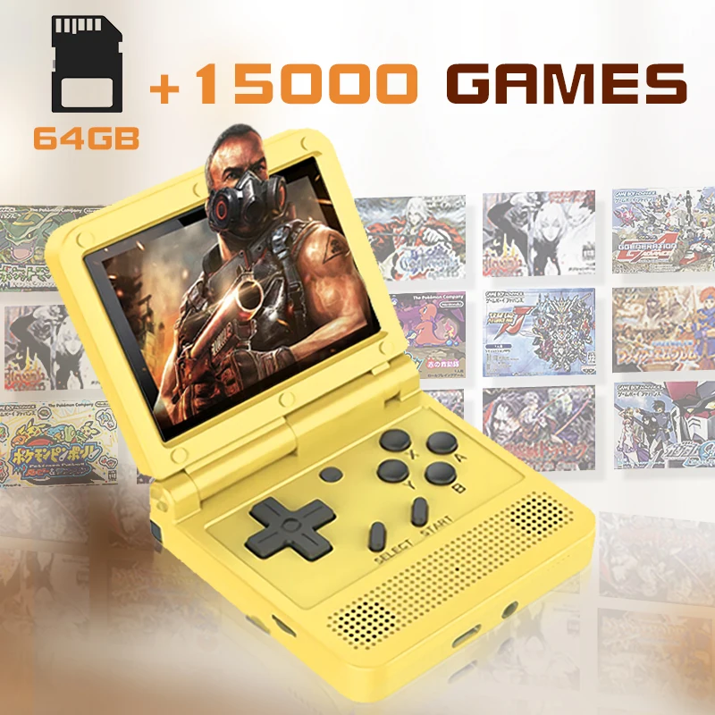 Mini V90 Retro Flip Handheld Game Player 3.0 Inch IPS Handheld Console 3000 Classic 3D Games Pocket Video Game Boy Player System