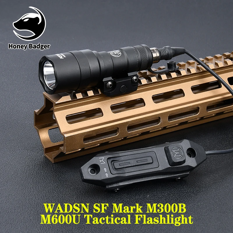 

WADSN Tactical Airsoft M300B M600B Surefir Flashlight Dual Function Switch Fit 20mm Picatinny Rail Outdoor Hunting Weapon Light