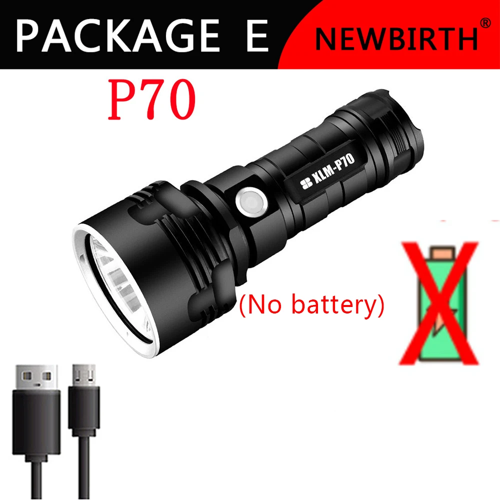 powerful led torch High Power Super Bright Led Flashlight P70 Camping Light USB Rechargeable Flashlight Waterproof Light 26650 Battery Flashlight brightest led torch Flashlights