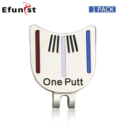 Golf Cap Clip with Magnetic Ball Marker - Stylish and Removable Metal Design (One putt Clip)