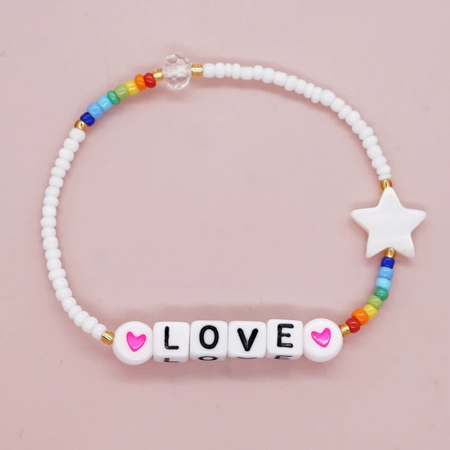 Friendship Bracelet Letter Beads Various Other Stock Photo