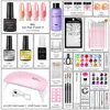 Acrylic Nail Kit Set Acrylic Powder Kit With Nail Lamp Acrylic Nail Glue Glitter Powder Nail Tips Nail Art Tool Kit 2