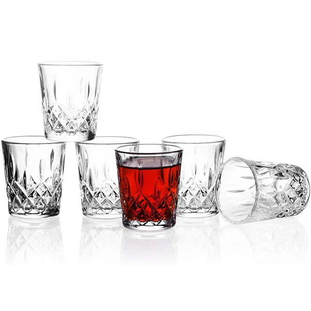 6pcs 30ml Shot Glass Set Heavy Base Clear Double Whisky Brandy Vodka Rum  Tequila Glass Cup Bar Party Wine Glasses Creative Gifts - AliExpress