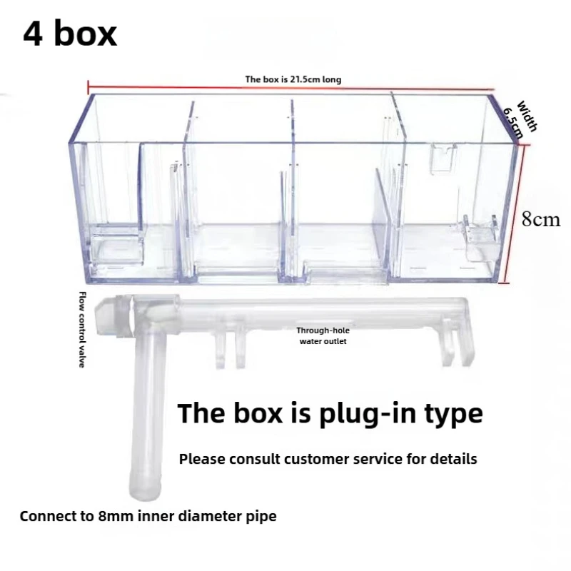 Transparenter externer Filterkasten aus Acryl für Aquarien, Trocken- und Nasstrennung, kleine, geräuschlose, externe Aufhängung des Aquariums, Tropfüberlauf – Detail 8