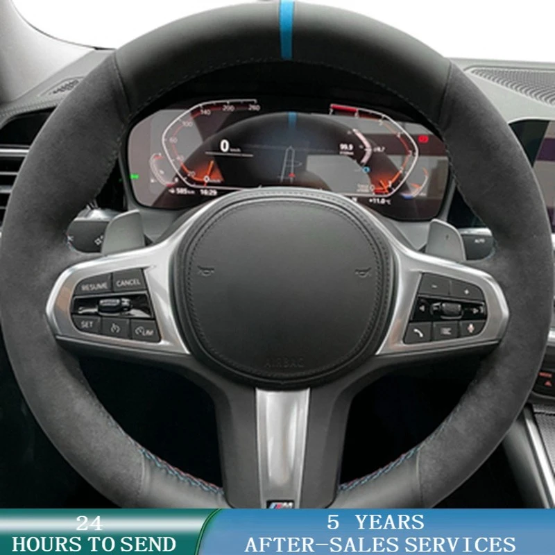 

For BMW M Sport G30 G31 G32 G20 G21 G14 G15 G16 X3 G01 X4 G02 X5 G05 Customized Car Steering Wheel Cover Anti-Slip Suede Braid