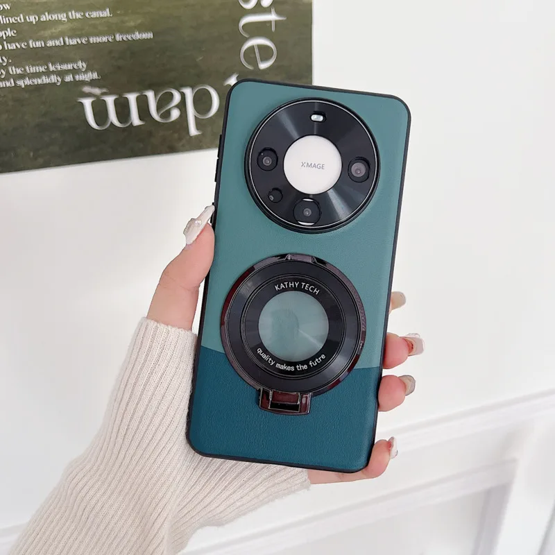 For Huawei Mate 60 Rs 50 40 30 P60 P50 P40 Pro cases Leather Cover For Magsafe Magnetic Holder Wireless Charging Case