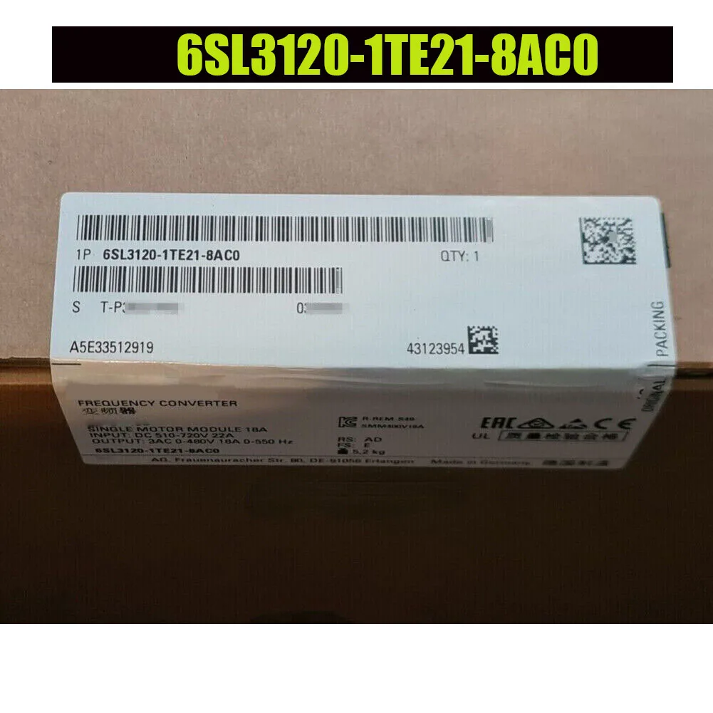 

6SL3120-1TE21-8AC0 6SL3 120-1TE21-8AC0 SINAMICS S120 Servo Drive New in box 1 year warranty