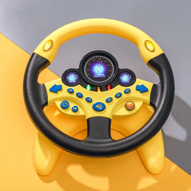 Eletric Simulation Steering Wheel Toy with Light Sound Baby Kids Musical Educational Copilot Stroller Steering Wheel Vocal Toys 5