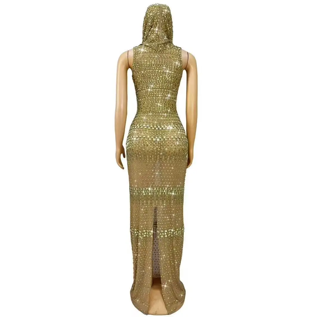 knee length dresses for ladies Hooded Cocktail Dress 4 XL / Black