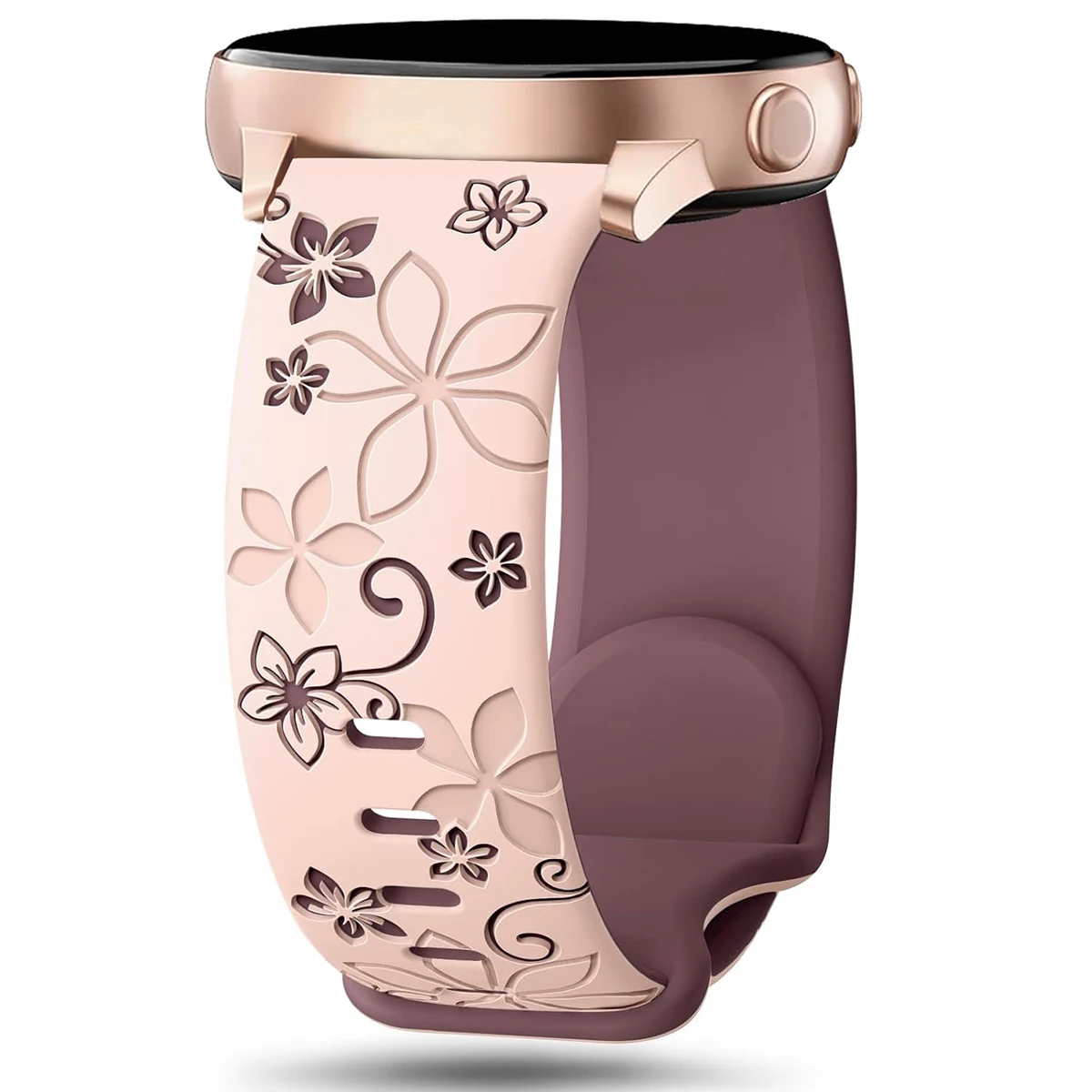 Elegant Women's Floral Soft Silicone Wristband - 20mm Universal Strap