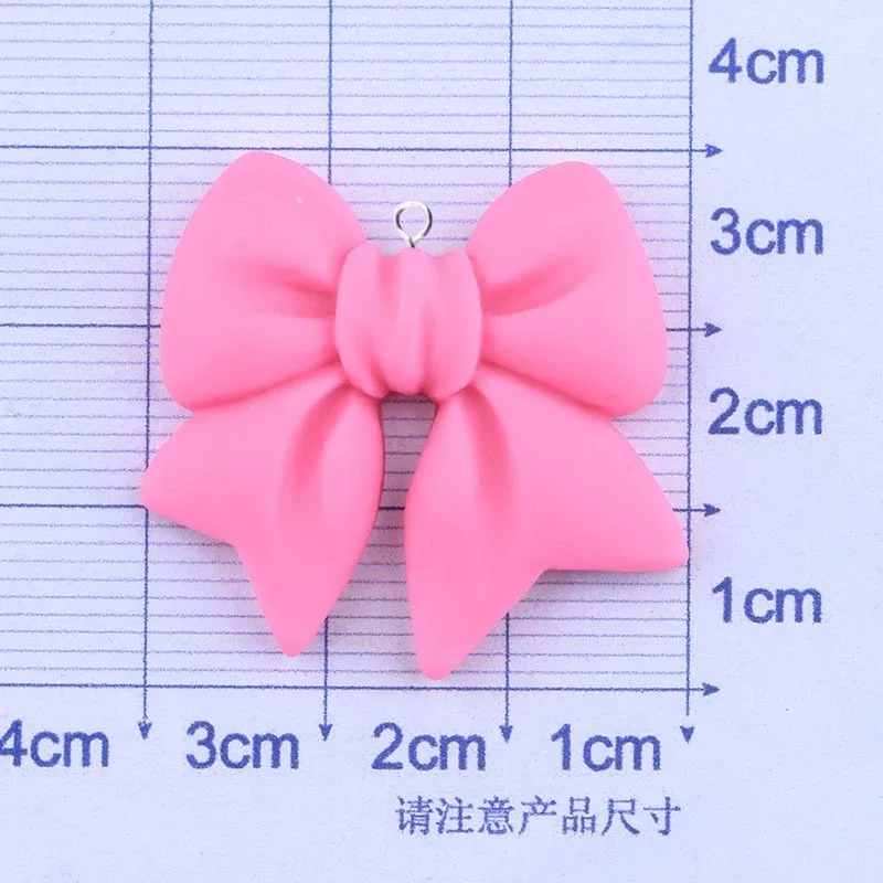 10pcs Kawaii 다채로운 캔디 컬러 Bowknot 수지 참 보석 만들기 DIY 수제 펜던트 키 체인 귀걸이 액세서리