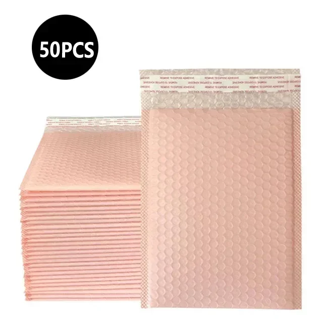 thumbnail image 1 of Paquete de entrega de varios colores, 50 Uds., embalaje de suministros para pequeñas empresas, sobres, paquetes de envío, bolsa de embalaje de sobres de burbujas, 1 of 5