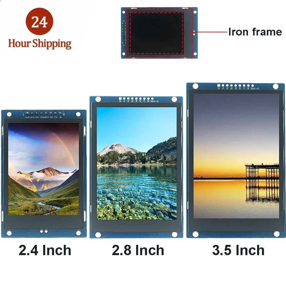 

2.4 / 2.8 / 3.5 Inch 240x320 320x480 SPI 2.4" TFT Serial Port Module 5V/3.3V PCB Adapter ST7789V/ST7796S LCD Display For Arduino