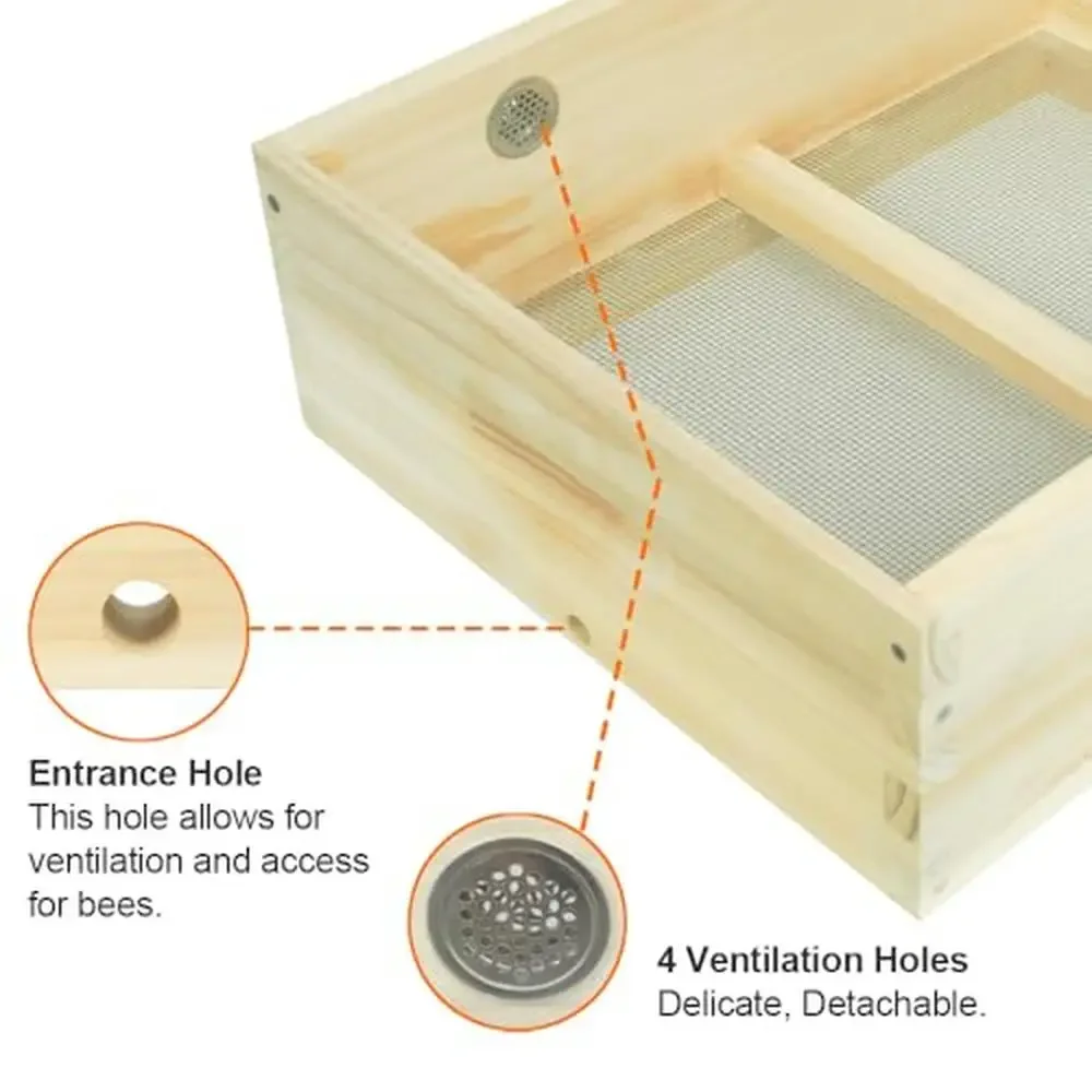 Beehive Winter Quilt Box 10 Frame Langstroth Bee Hive Supplies 19.8x16.2x6.4 Inch Wood Stainless Steel Beekeeping Warmth Protect