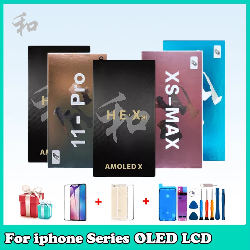 

HE OLED Screen For iPhone X XS Max 11 11 Pro Max LCD Display Touch Screen Digitizer Assembly No Dead Pixel Replacement Parts