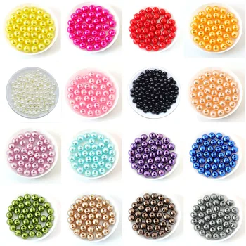 50-1000Pcs 구멍 ABS 모조 진주 구슬 4/6/8/10/12MM DIY 쥬얼리에 대 한 라운드 플라스틱 아크릴 스페이서 구슬 결과 만들기