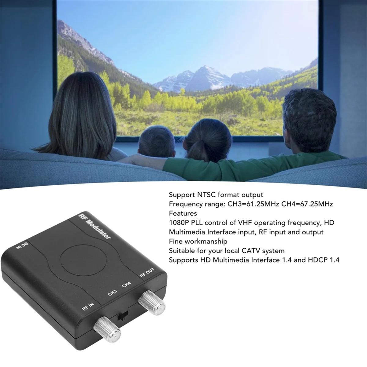 HDMI RF Modulator HDMI-Compatible RF Modulator Adapter RF Modulator Coaxial Converter HD Multimedia Interface to NTSC hdmi rf modulator