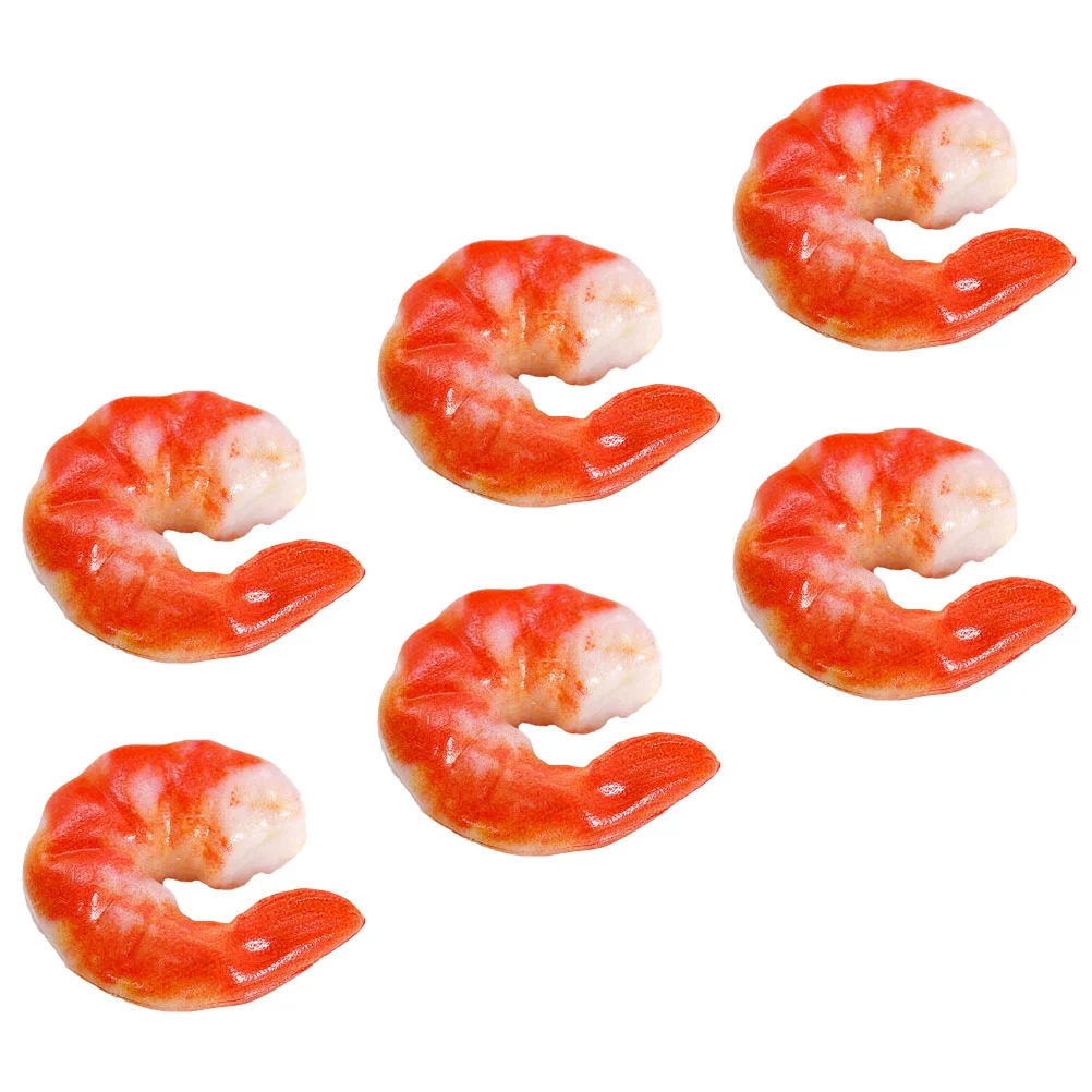 

6 шт., поддельные модели креветок, украшение для мяса, унисекс, модели креветок, украшение для мяса креветок