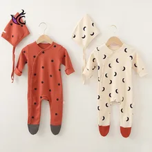 

Baby Clothes Newborn Baby Clothes With Hat Printing Baby Jumpsuit Long Sleeve Boys And Girls' Autumn Underpainting Jumpsuit