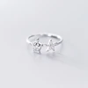 WYEAIIR 925 Sterling Silver Mini Cute Diamond Turtle Starfish Tortoise Resizable Opening Ring For Women Luxury Jewelry 4