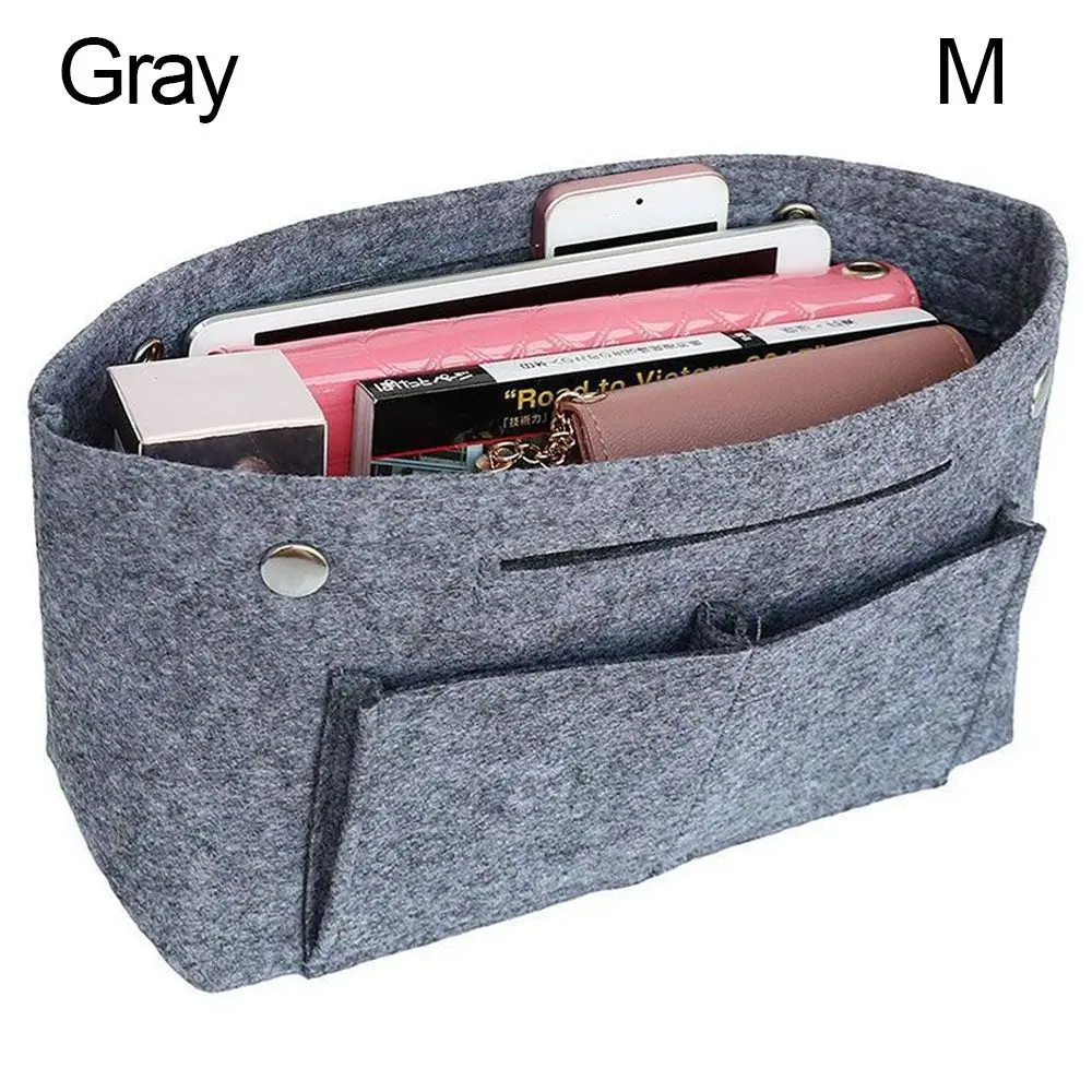 Women's Felt Handbag Insert and Travel Organizer Pouch