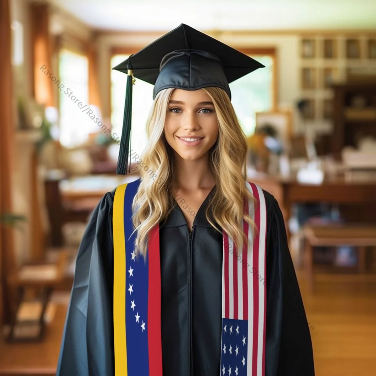 Venezuela Flag Unisex Adult Graduation Stole Shawl for Academic Commencements Celebration Uniform 6