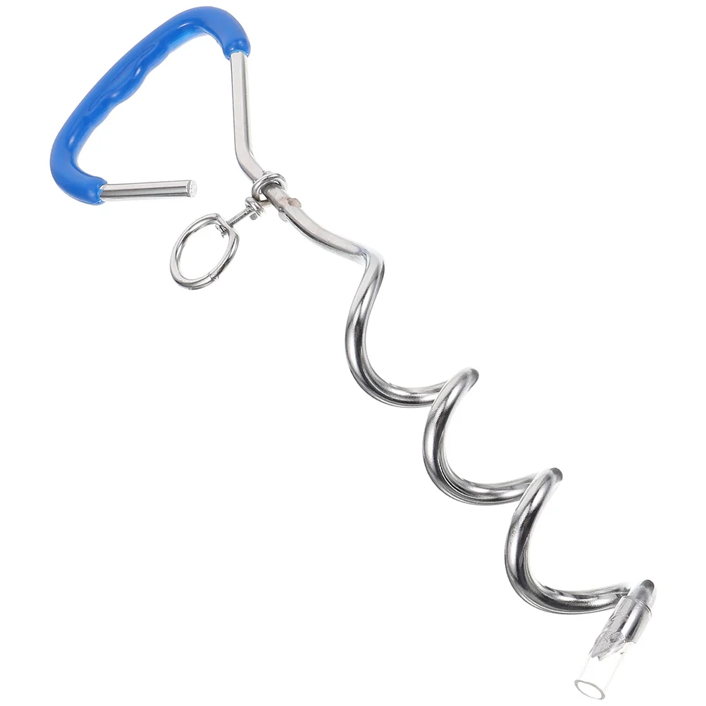 

Dog Tie Stake Metal Stakes For Out Pet Tethered Ground Large Dogs Chrome Yard Leash Pegs