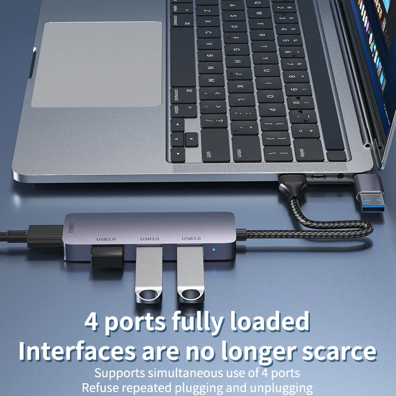 USB 3.0 허브 고속 USBC 도킹 스테이션 확장기, USB 어댑터 분배기, 안드로이드 노트북 맥북 프로 액세서리, 2in 1, 5Gbps