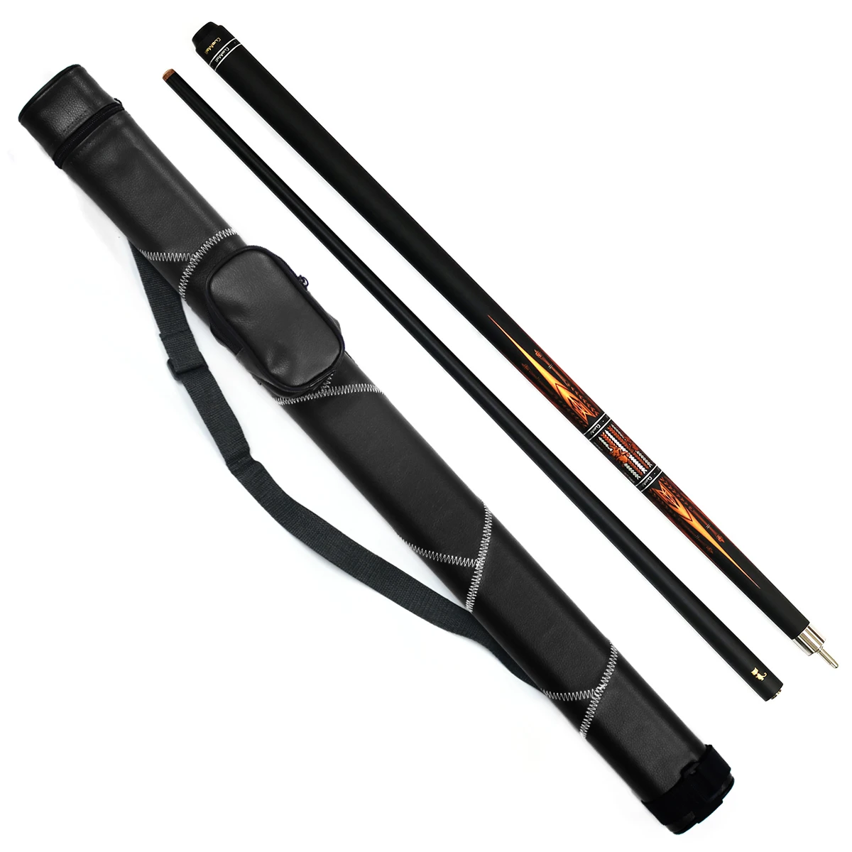 Economical Billiard Pool Christmas Gift Set 57 " 1/2 Uni-lock Joint Carbon forelimb Pool Cue 2 hole Cue Bag