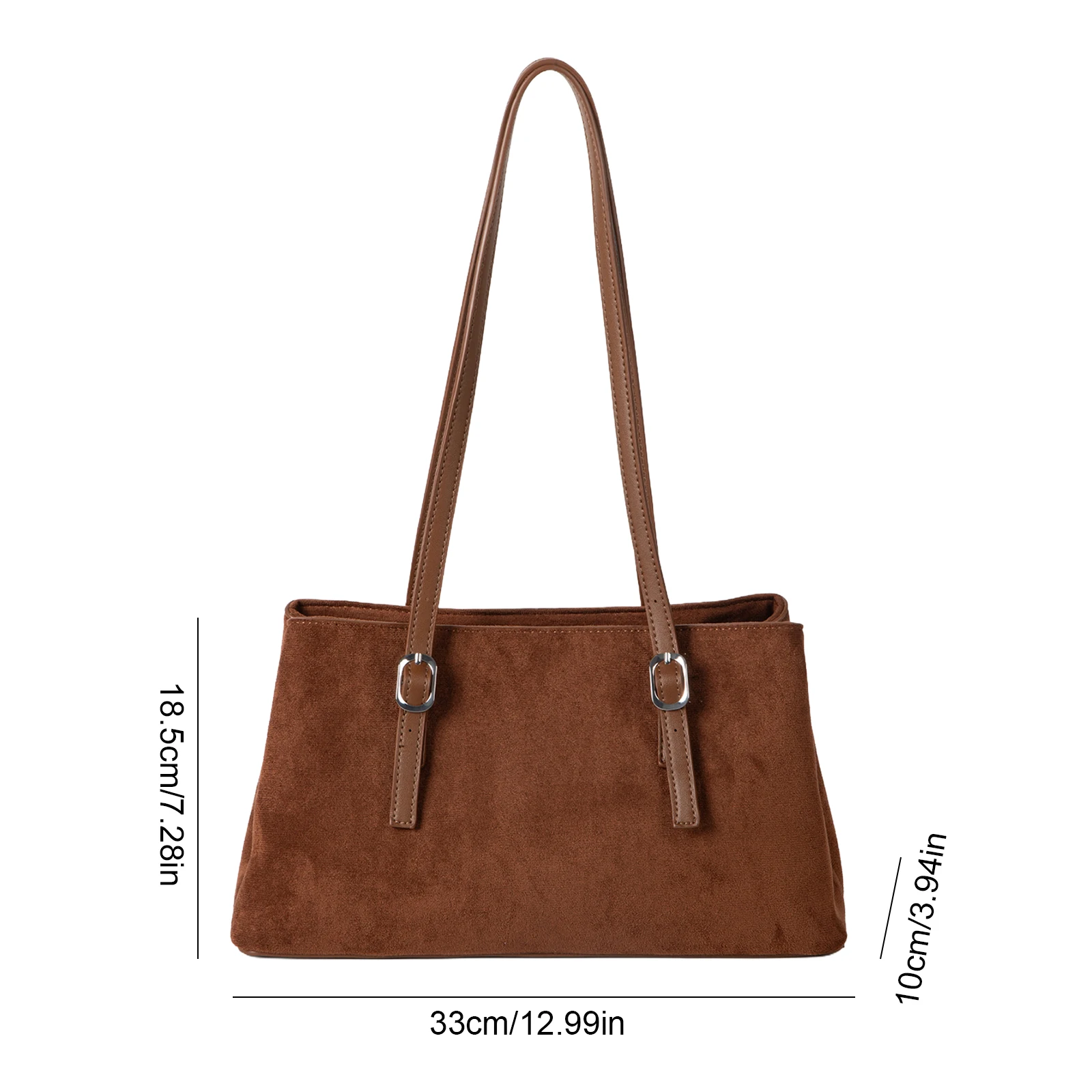 Faux Suede Shoulder Bags Retro Tote Bag Large Handbag Underarm Bag for Women Winter