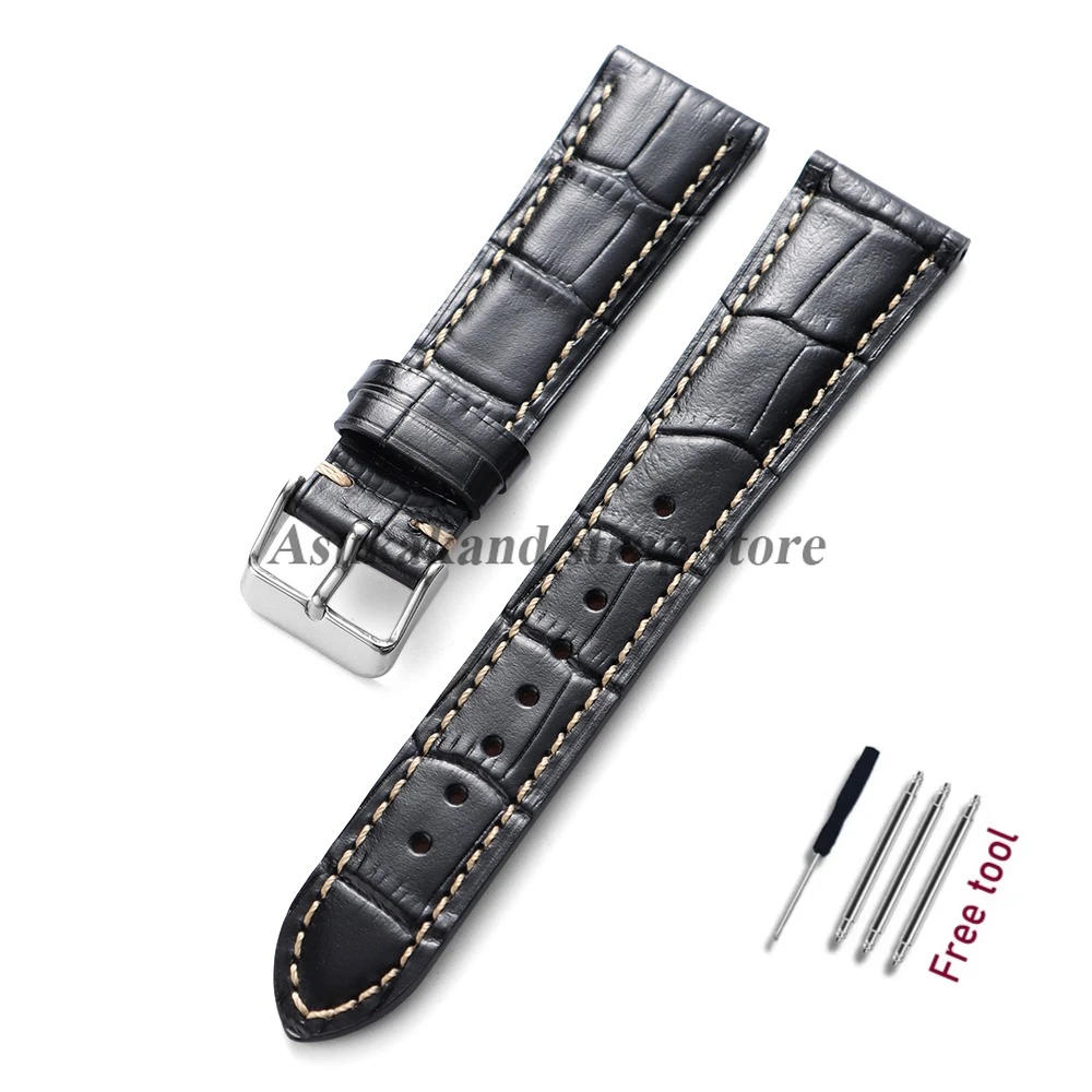 Elegant Leather Watchband Replacement - Universal Fit