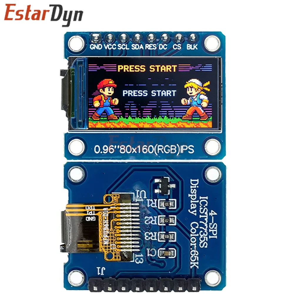 Estardyn 0.96 Inch IPS LCD TFT Display Module 160x80 HD 65K SPI Interface ST7735S 3.3V For Raspberry Pi DIY Project