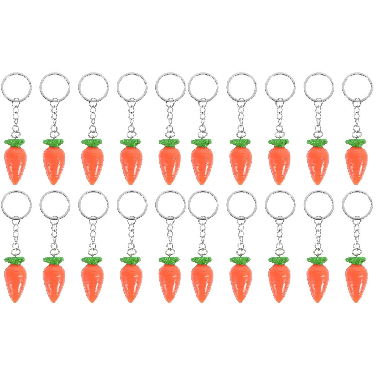 

20 Pcs Carrot Keychain Portable Ornament Decorative Pendant Cute Hanging Mini Carrots Plastic