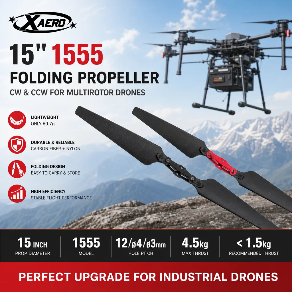 XAERO 15 Zoll 1555 Faltbarer Carbon-Nylon-Propeller CW CCW für Multirotor-Drohne