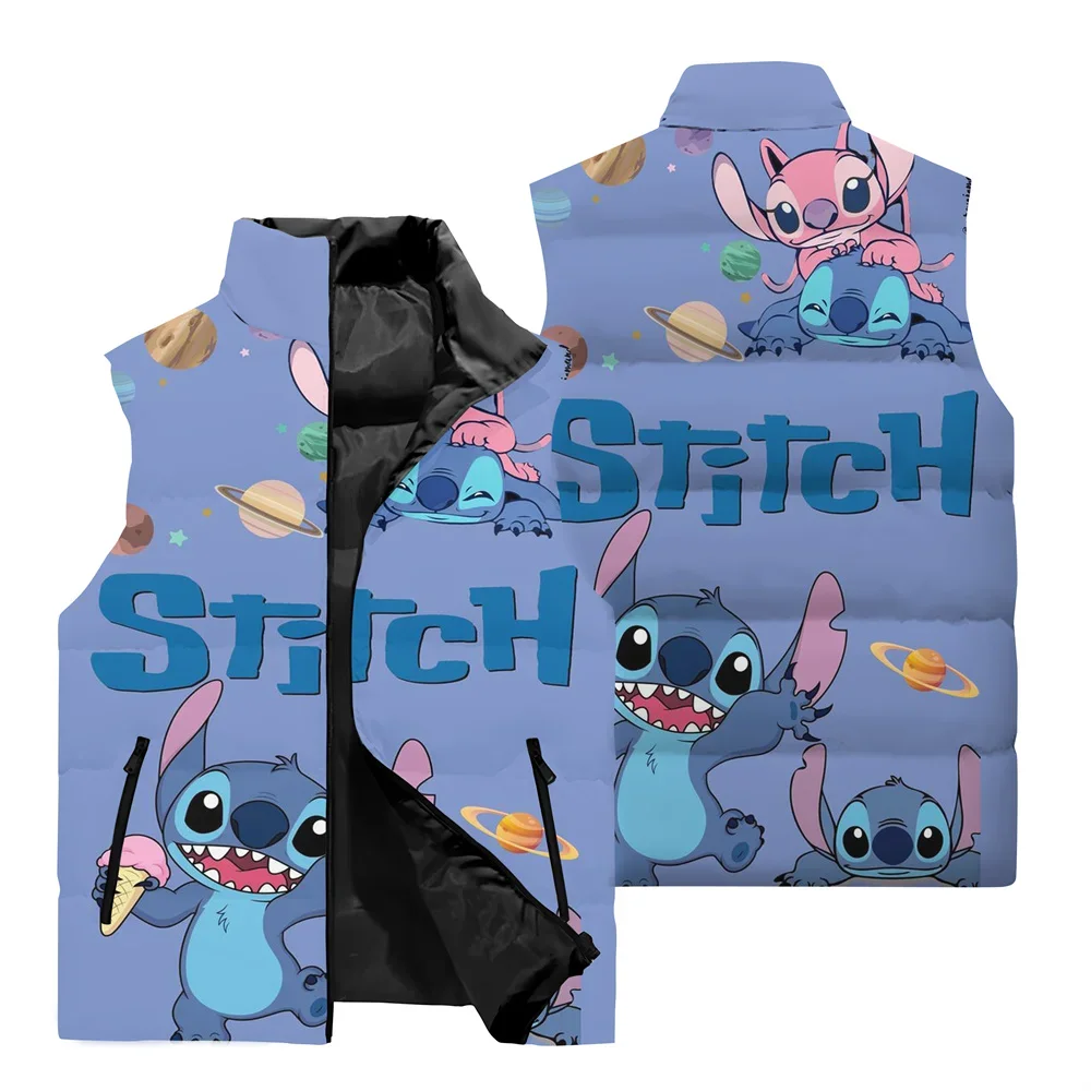 thumbnail image 5 of Chaqueta divertida con estampado 3D de Disney Stitch para hombre, chaqueta sin mangas para deportes al aire libre, chaqueta informal de moda para hombre, cortavientos, 5 of 5