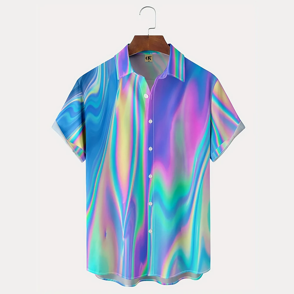 Flammen-Herrenhemden 3D Vintage Sommer Mode Rotes Hawaii-Hemd Kurzarm Übergroß für Herren 2023 – Detail 15