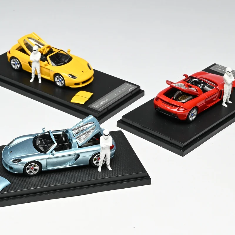 재고 있음 재미있는 모델 1:64 포르쉐 카레라 GT 합금 다이캐스트 자동차 한정판 레이싱 드라이버 & 루프 크리스마스 선물 장난감 소년 수집가용