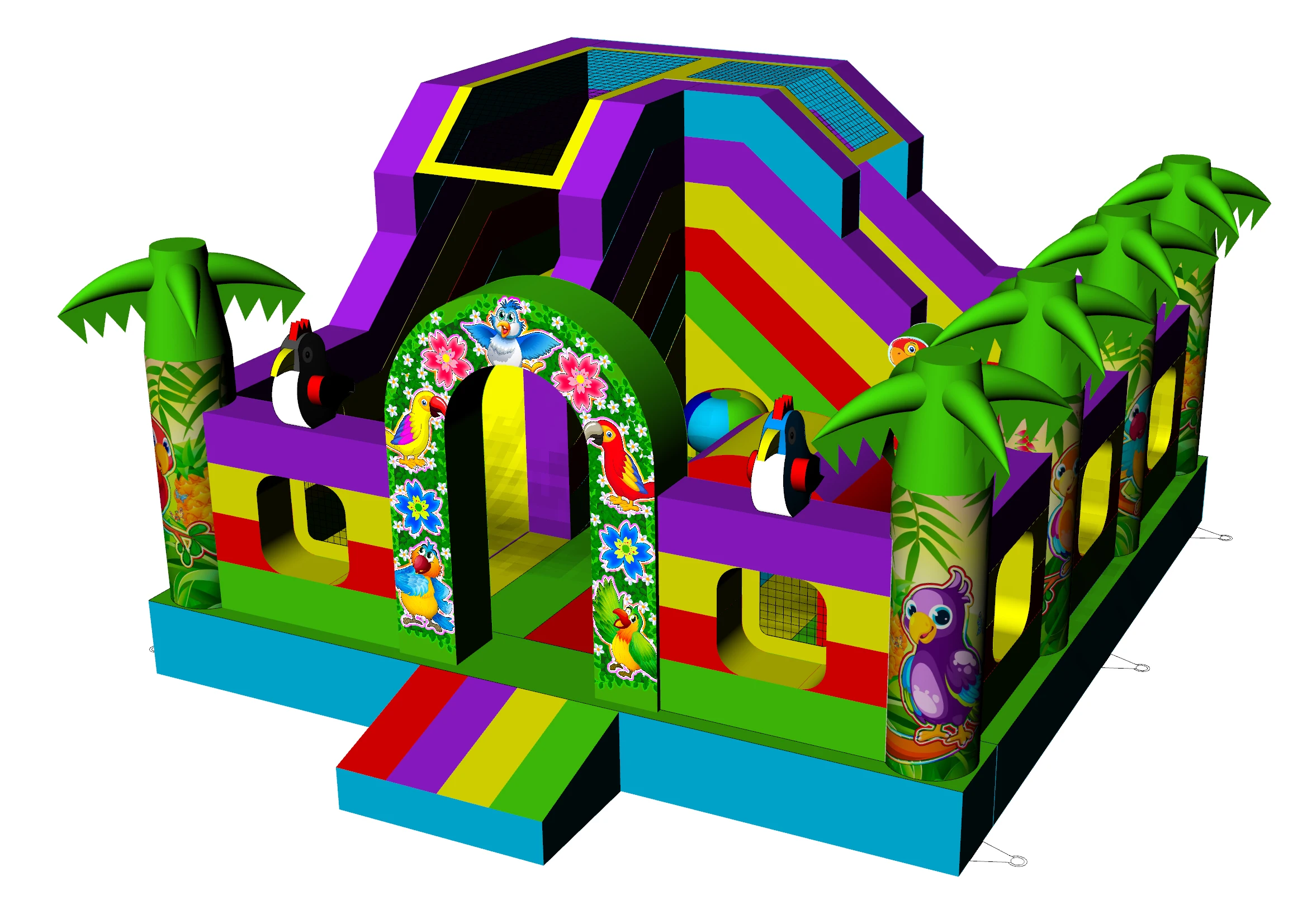 

Factory hot -selling indoor inflatable slide castle trampoline combination park