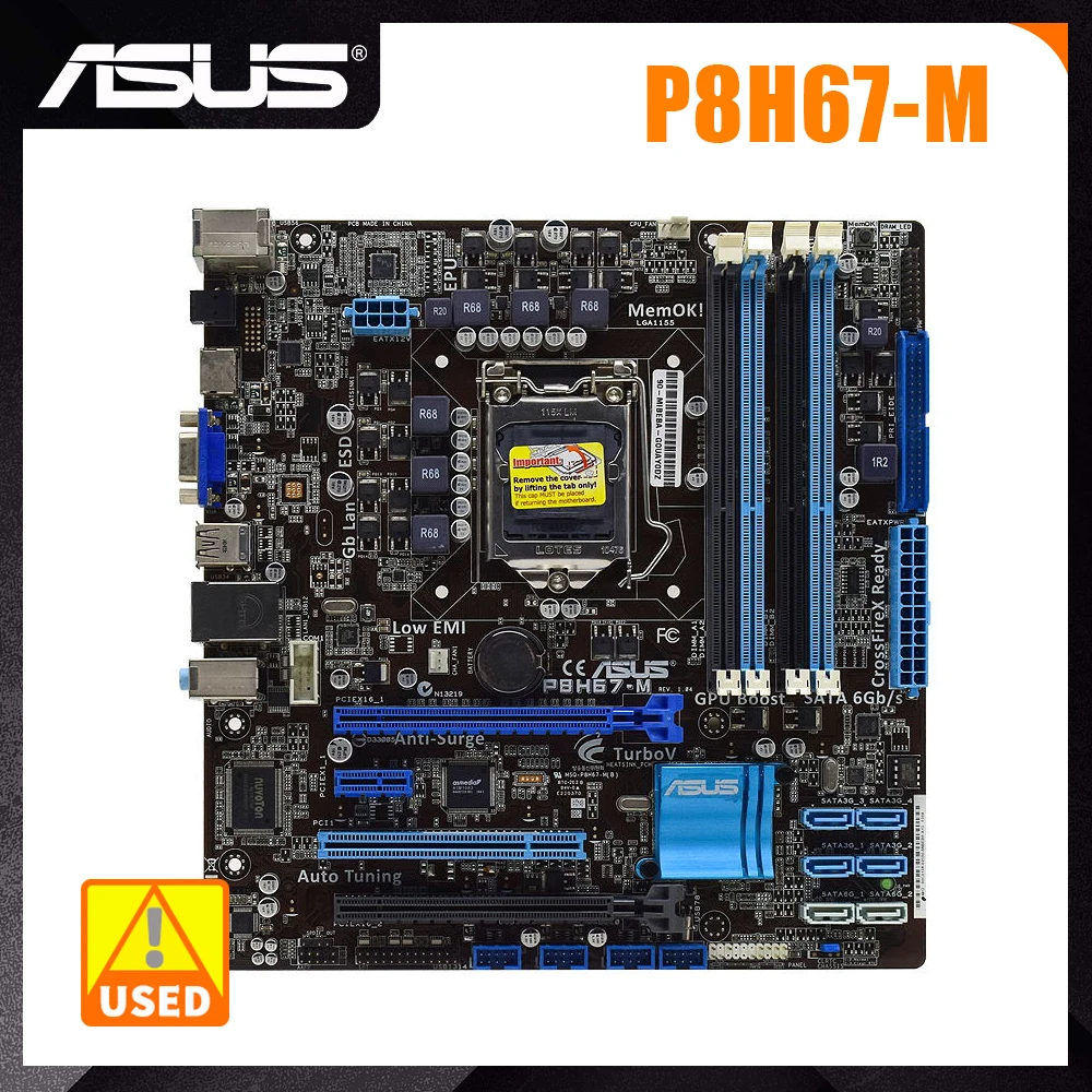 ASUS P8H67-M anakart 1155 anakart 1155 DDR3 Intel H67 32GB PCI-E 2.0 UEFI  BIOS desteği Xeon E3 1230 v2 çekirdek i3 i5 i7 CPU - AliExpress