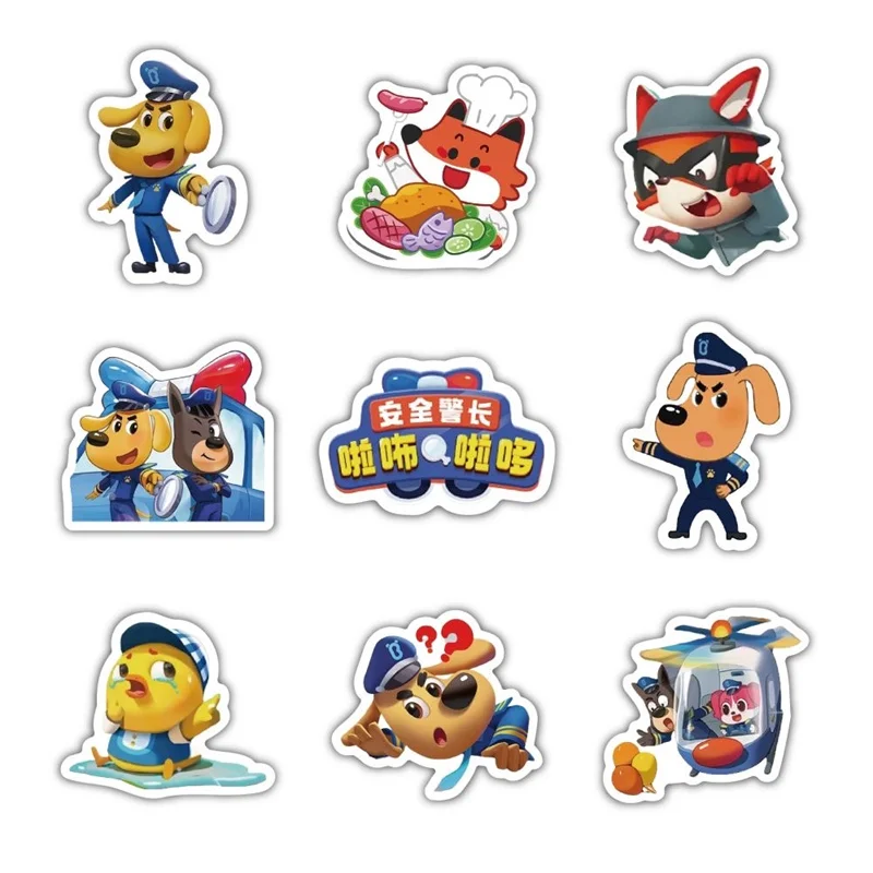 Cartoon Stickers Kawaii Stickers Cartoon Animal Stickers 60pcs/lot Anime Sheriff Labrador Dog Stickers Cartoon Security Sergeant Wolf Puppy Pattern for Suitcase Phone
