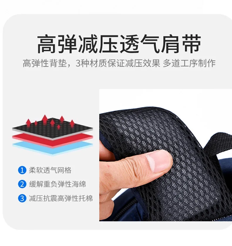 Herren-Business-Reiserucksack mit großer Kapazität, Laptop-Rucksack, modisch, trendig, doppelte Schultertaschen für die Mittelschule im Angebot – Detail 12