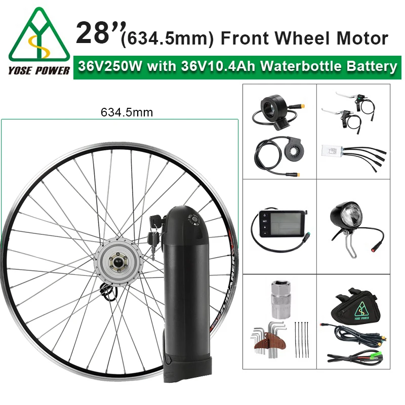 Electric Bike Conversion Kit with Battery 36V 10.4Ah Water Bottle