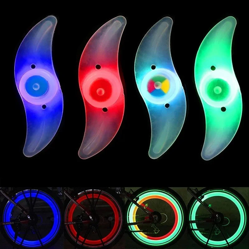

Wheel Spoke Mode LED Warning Lights Waterproof Bike Safety Neon Easy Install Bicycle Accessories Battery S type Three gears