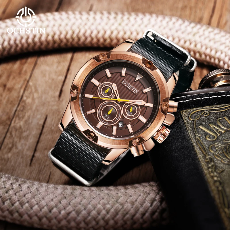 Ochstin 2024 New Leisure Fashion Original Multi functional Machine Movement Waterproof Watch Men's Quartz Watch