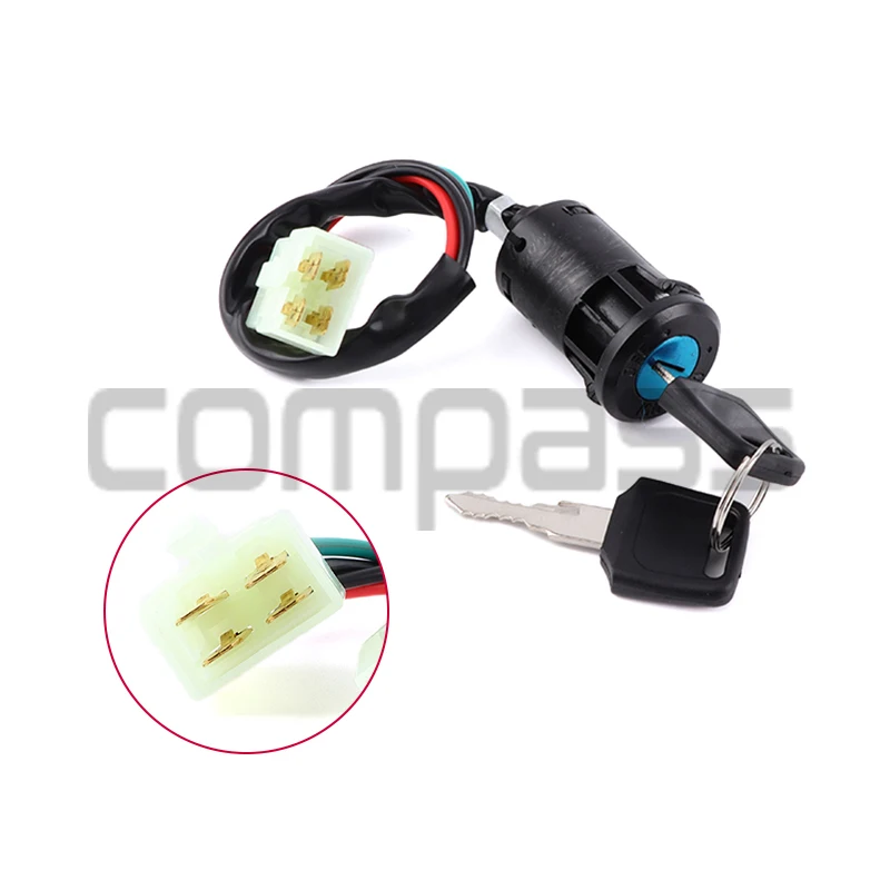 

4 wires for 50cc 110cc 125cc 150cc 250cc ATV QUAD Dirt Bike Motorcycle Electric Door Lock 4 Male Plug Ignition Key Switch