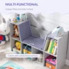 Kids Cube Organizer with Lounge Chair and Large Cube Shelving, Grey 5