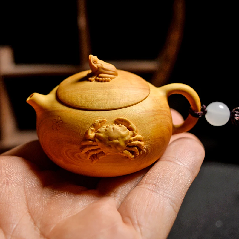 

Put the pot "open Hu" crabs in the four seas boxwood carving play hand play a piece of art and crafts home decor room decor