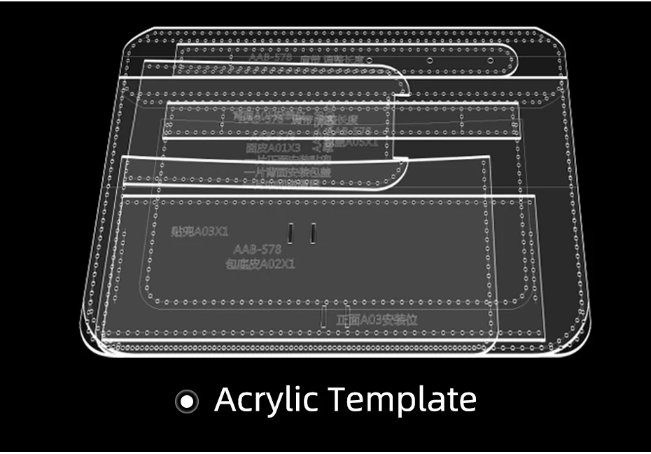 Diy handgemachte Leder Orgel eine Schulter Messenger Bag Acryl Version Zeichnung Gitter Muster Design Leder Kunst Leder Vorlage – Detail 2
